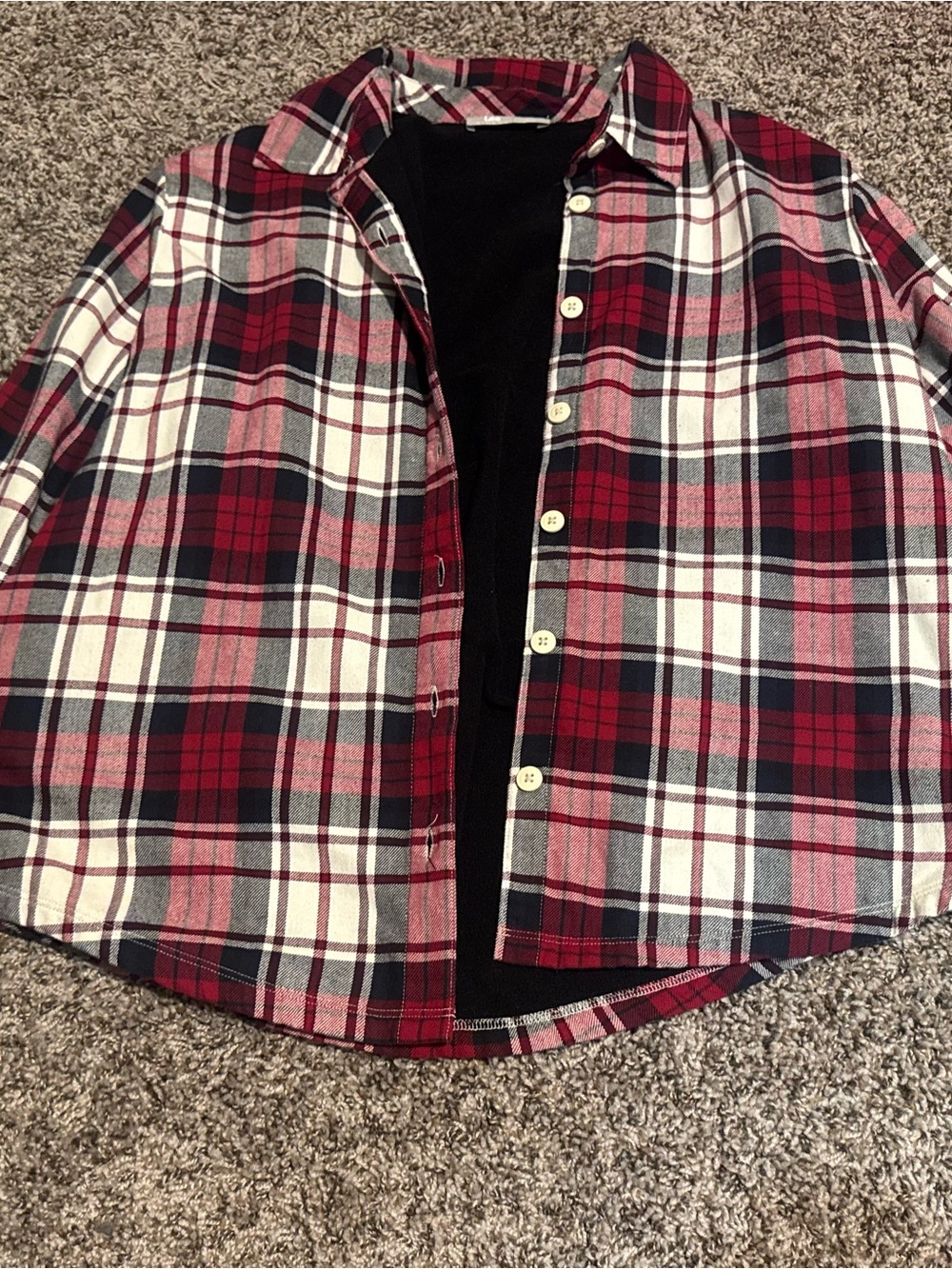 Lee Riders Fleece Lined Plaid Flannel Shacket Red Black XL